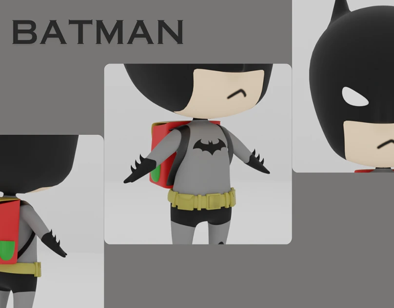 Chibi Batman 3D character render