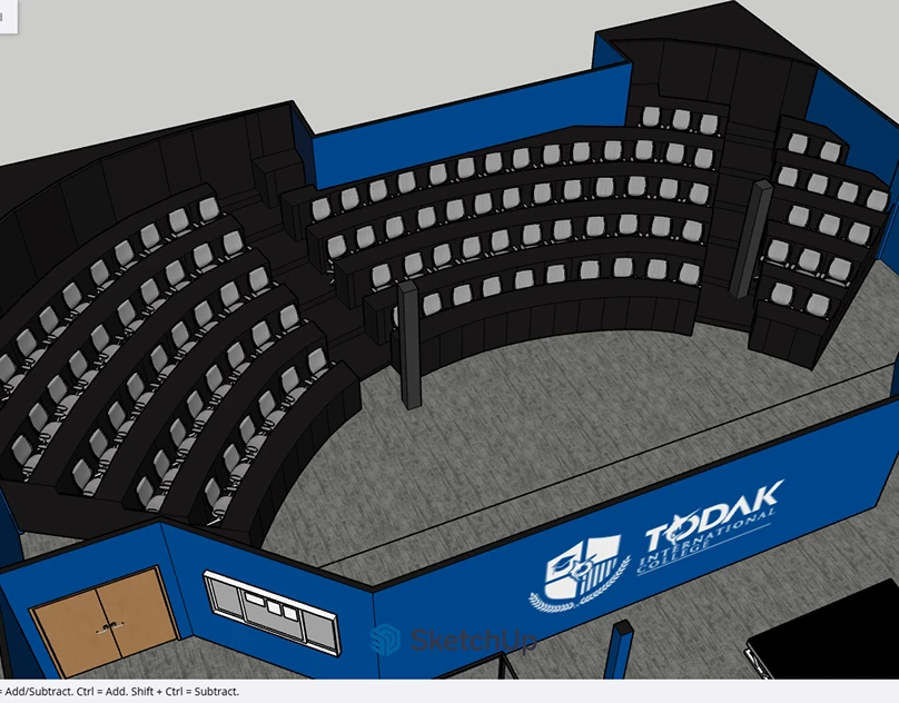 College interior architectural render